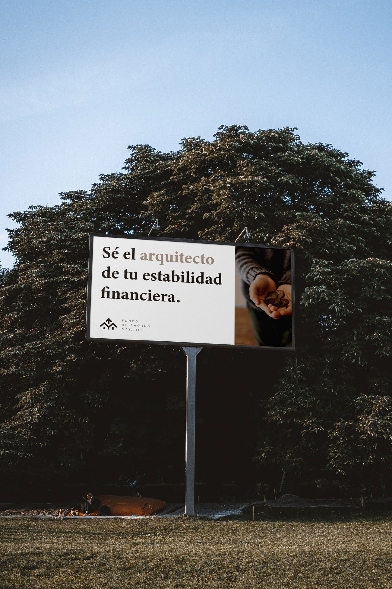 FAN Nayarit billboard campaign, be the architect of your financial stability