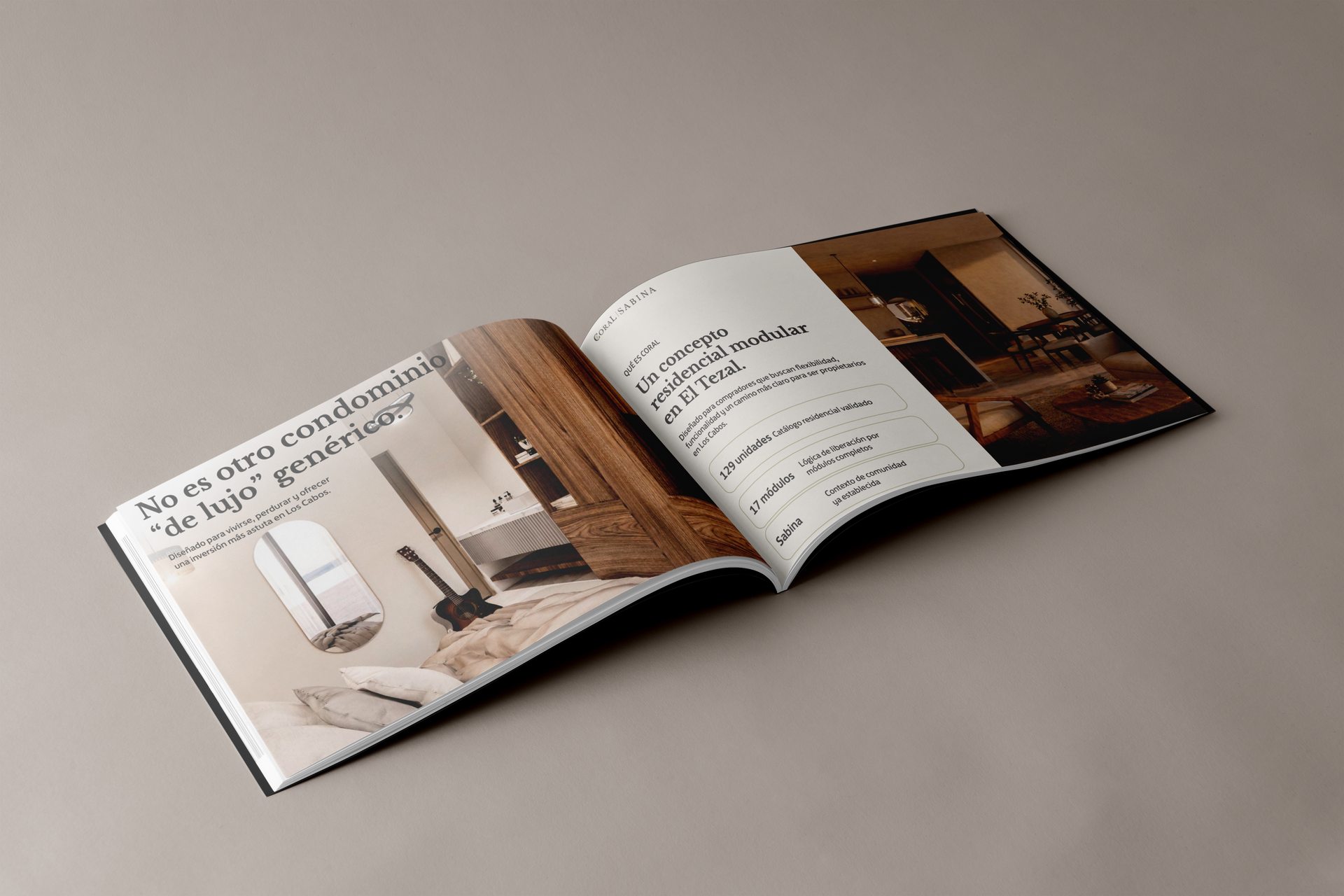 Sabina brochure spread, no es otro condominio de lujo genérico